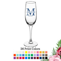 initial monogram 8 oz personalized champagne flute glass wedding favors
