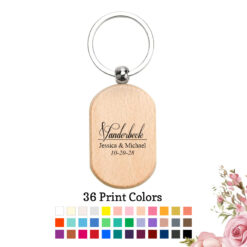 last name script wedding personalized wood keychain wedding favors
