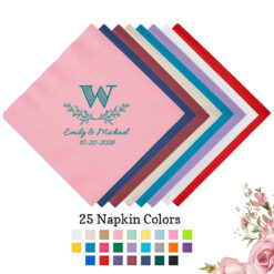 leaf monogram 3 ply wedding personalized paper beverage napkins