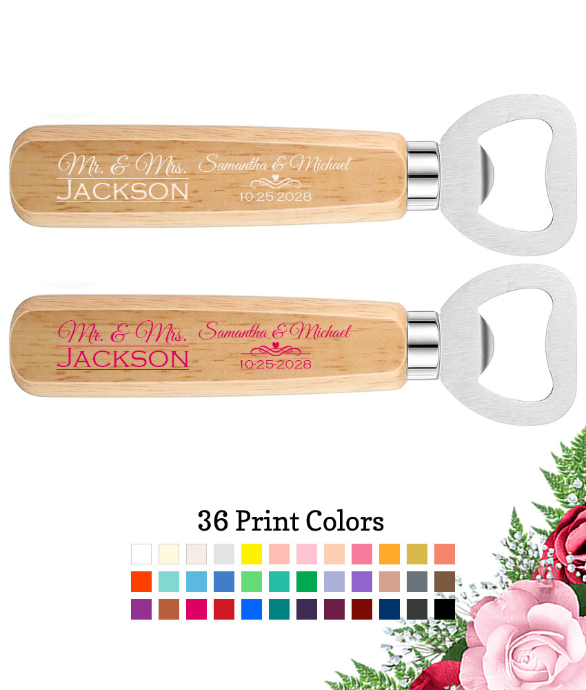 mr mrs last name scroll wedding wood bottle openers mr mrs last name scroll wedding wood bottle openers