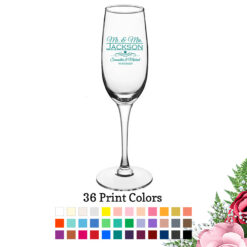 mr mrs name scroll 8 oz personalized champagne flute glass wedding favors