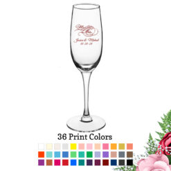 mr mrs script 8 oz personalized champagne flute glass wedding favors