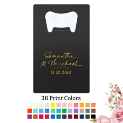 name signature wedding personalized credit card bottle opener black