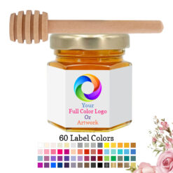 personalized mini honey jar with logo and dipper