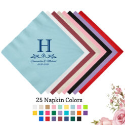 scroll monogram 3 ply wedding personalized paper beverage napkins