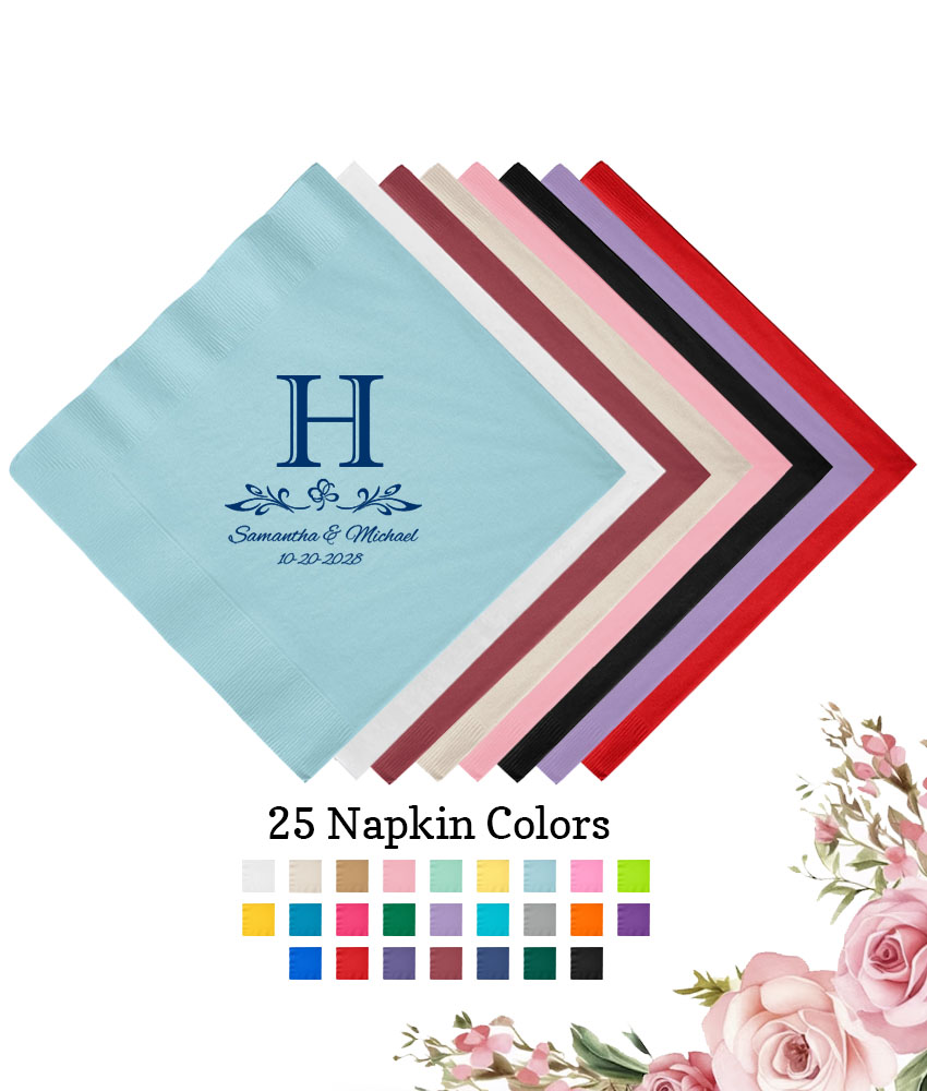 scroll monogram 3 ply wedding personalized paper beverage napkins scroll monogram 3 ply wedding personalized paper beverage napkins