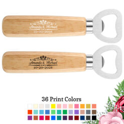 scroll wedding wood bottle openers