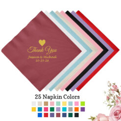 thank you 3 ply wedding personalized paper beverage napkins