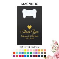 thank you wedding personalized credit card bottle openers black
