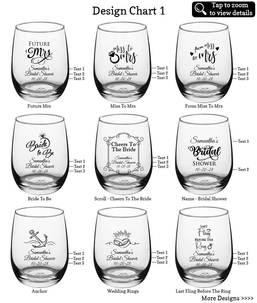 15 oz large wine glass bridal shower favors design chart 1 15 oz large wine glass bridal shower favors design chart 1