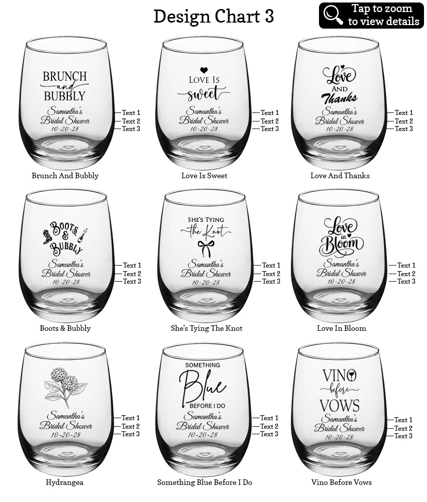 15 oz large wine glass bridal shower favors design chart 3 15 oz large wine glass bridal shower favors design chart 3
