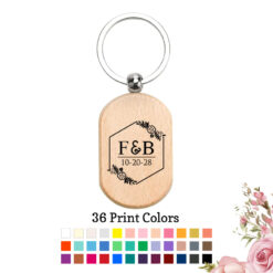 2 initial monogram wedding favors personalized wood keychain