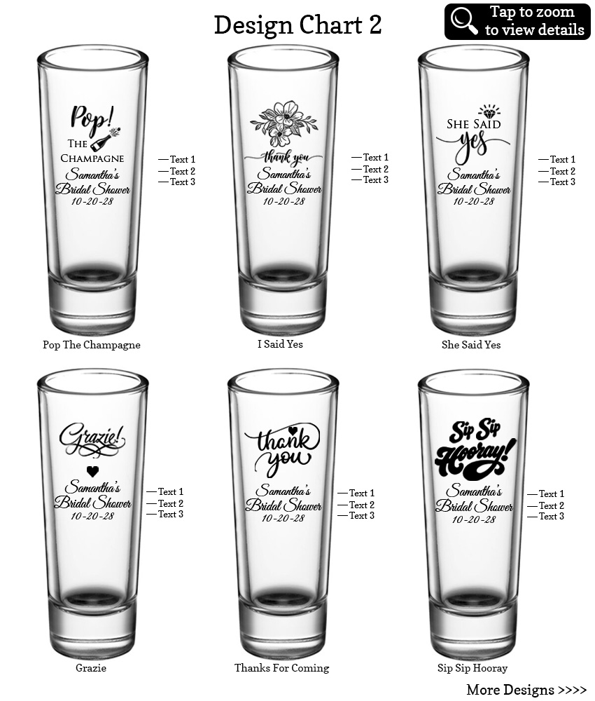 2 oz tall shot glass bridal shower favors design chart 2 2 oz tall shot glass bridal shower favors design chart 2