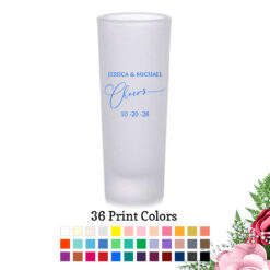 cheers custom frosted tall shot glass wedding souvenirs