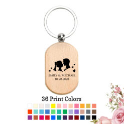 couple wedding personalized wood keychain wedding favors