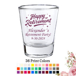 happy retirement retirement party favors clear shot glasses