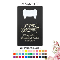 happy retirement retirement party favors credit card bottle opener black