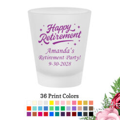 happy retirement retirement party favors frosted shot glass