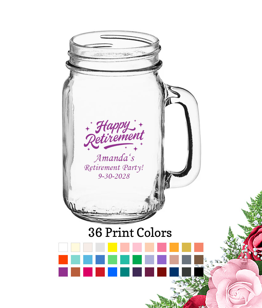 happy retirement retirement party favors large mason jars 16 oz