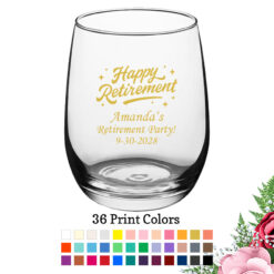 happy retirement retirement party favors large wine glass 15 oz
