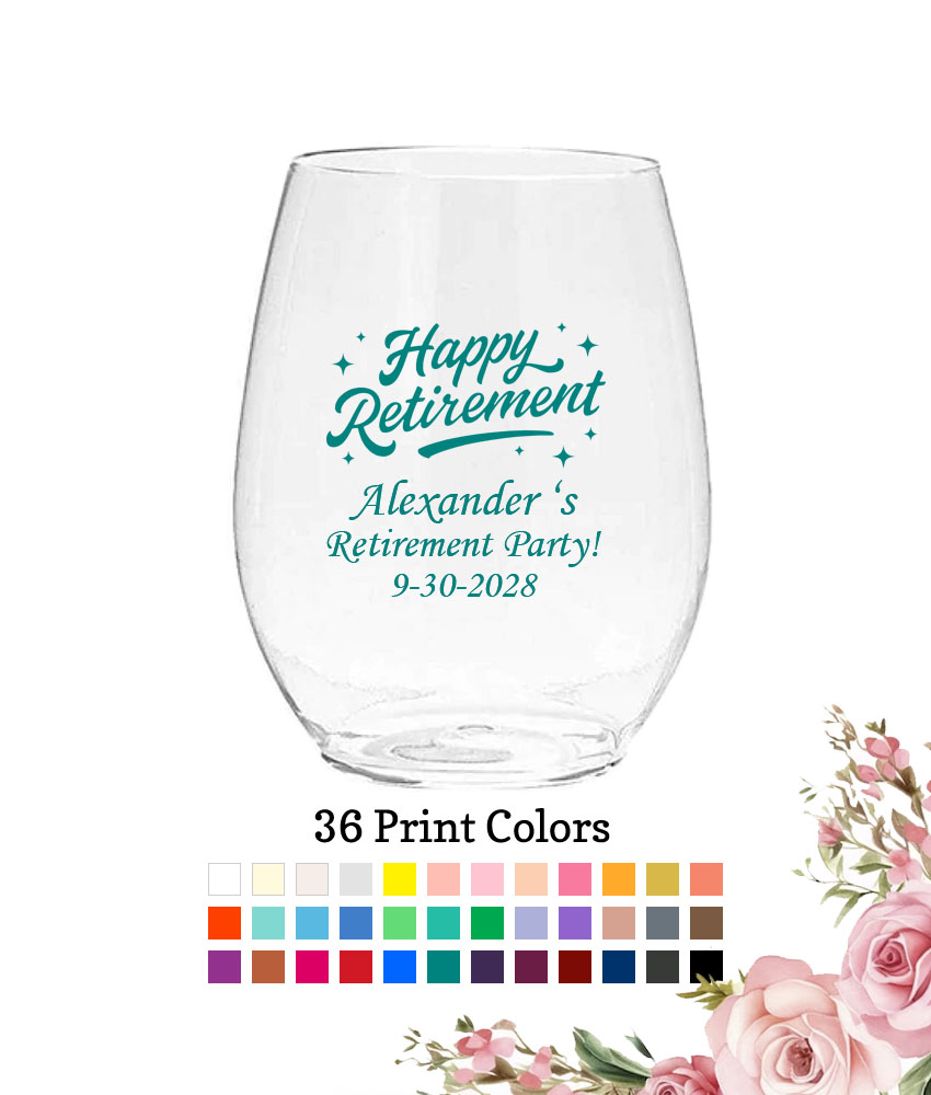 happy retirement retirement party favors plastic wine glass happy retirement retirement party favors plastic wine glass