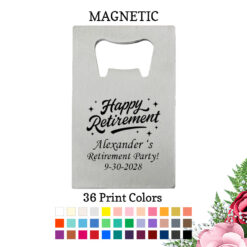 happy retirement retirement party favors silver credit card bottle opener