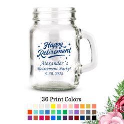 happy retirement retirement party favors small mason jar