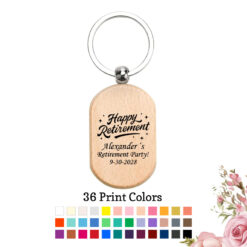 happy retirement retirement party favors wood keychain