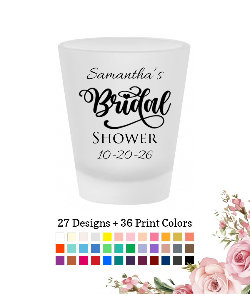 name bridal shower personalized party favors frosted shot glasses name bridal shower personalized party favors frosted shot glasses