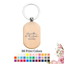 name signature personalized wood keychain wedding favors