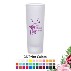 palm trees custom frosted tall shot glass wedding souvenirs