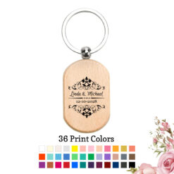 scroll personalized wood keychain wedding favors
