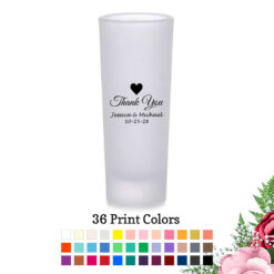 thank you custom frosted tall shot glass wedding souvenirs