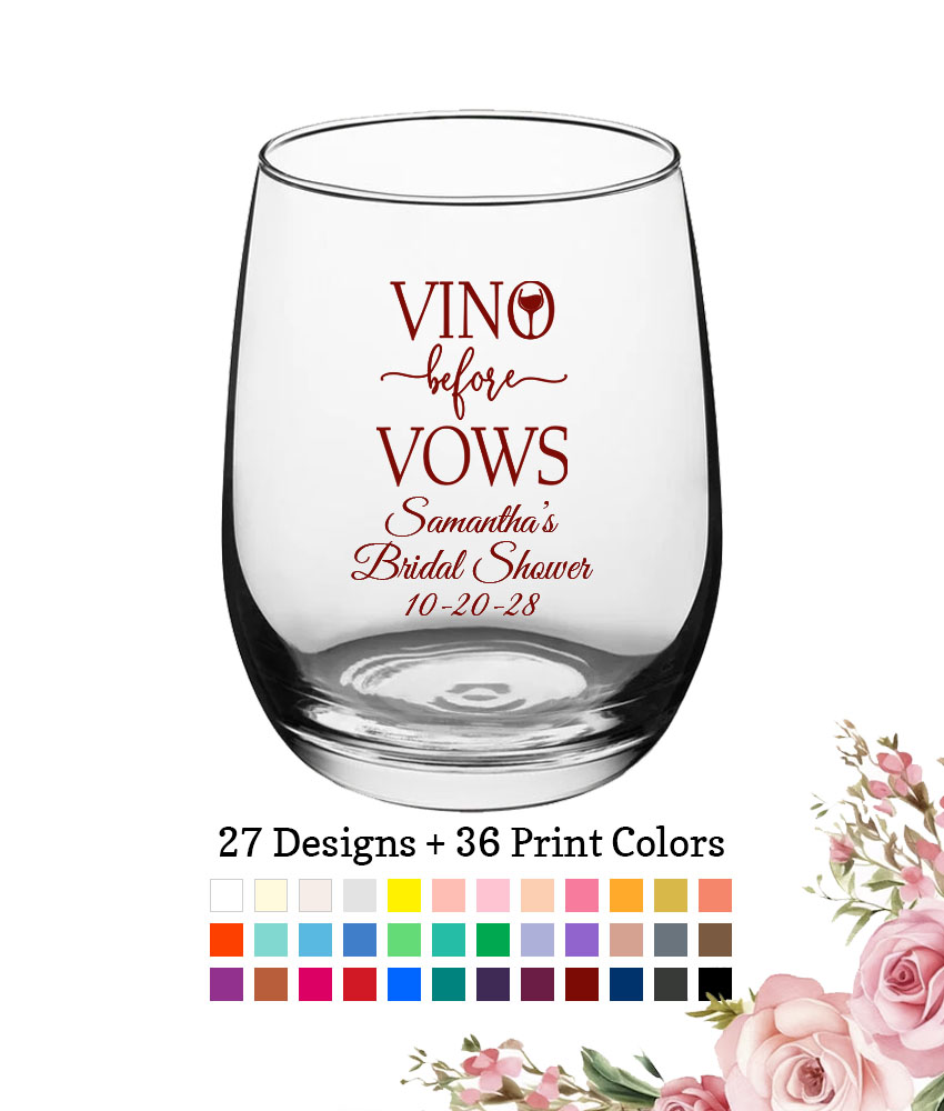 vino before vows large wine glasses bridal shower favors 15 oz vino before vows large wine glasses bridal shower favors 15 oz