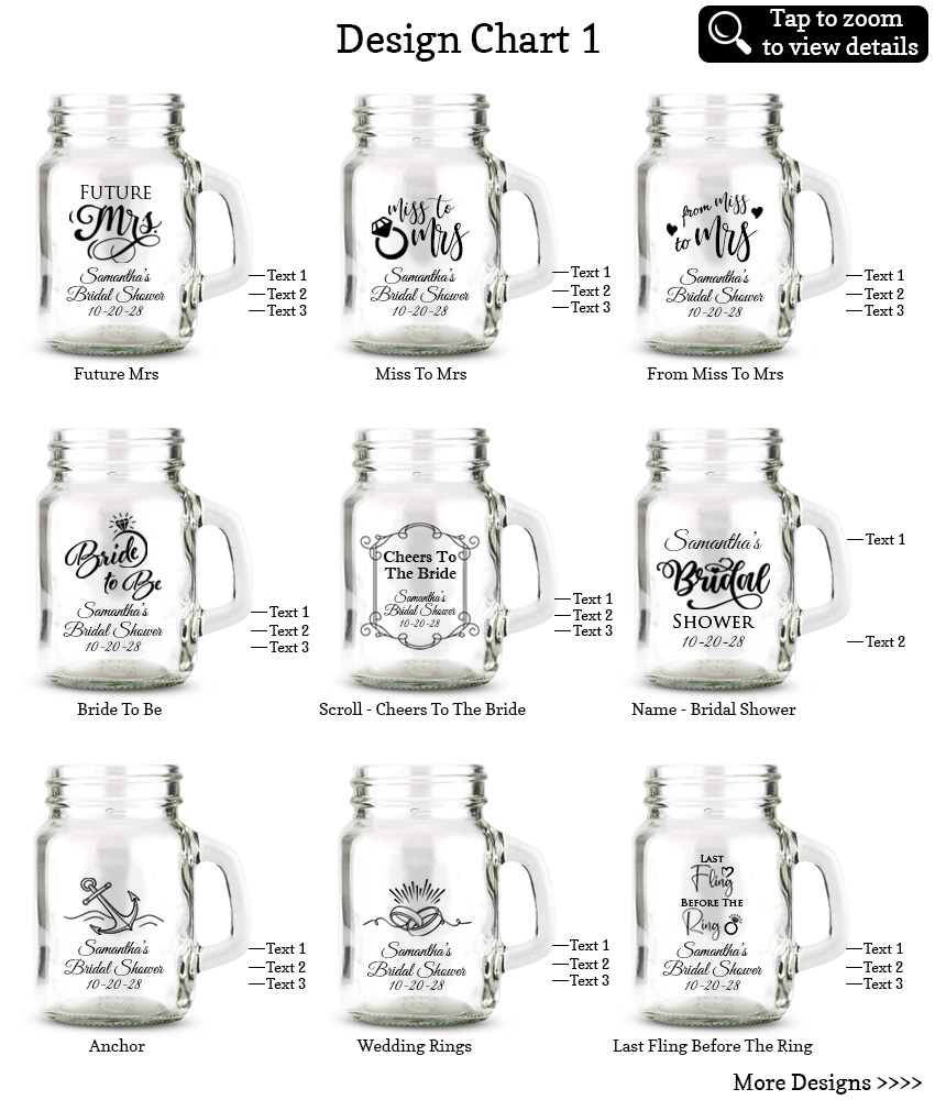 4.5 oz small mason jars bridal shower favors design chart 1 4.5 oz small mason jars bridal shower favors design chart 1