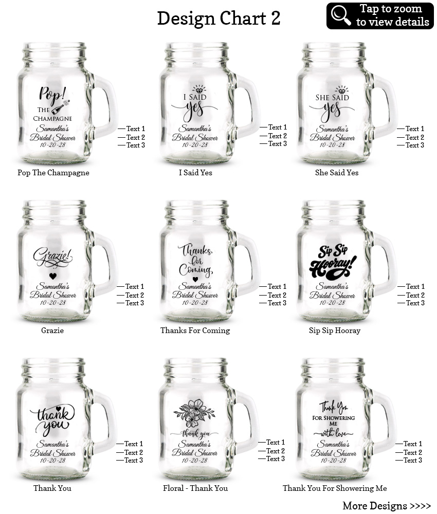 4.5 oz small mason jars bridal shower favors design chart 2 4.5 oz small mason jars bridal shower favors design chart 2