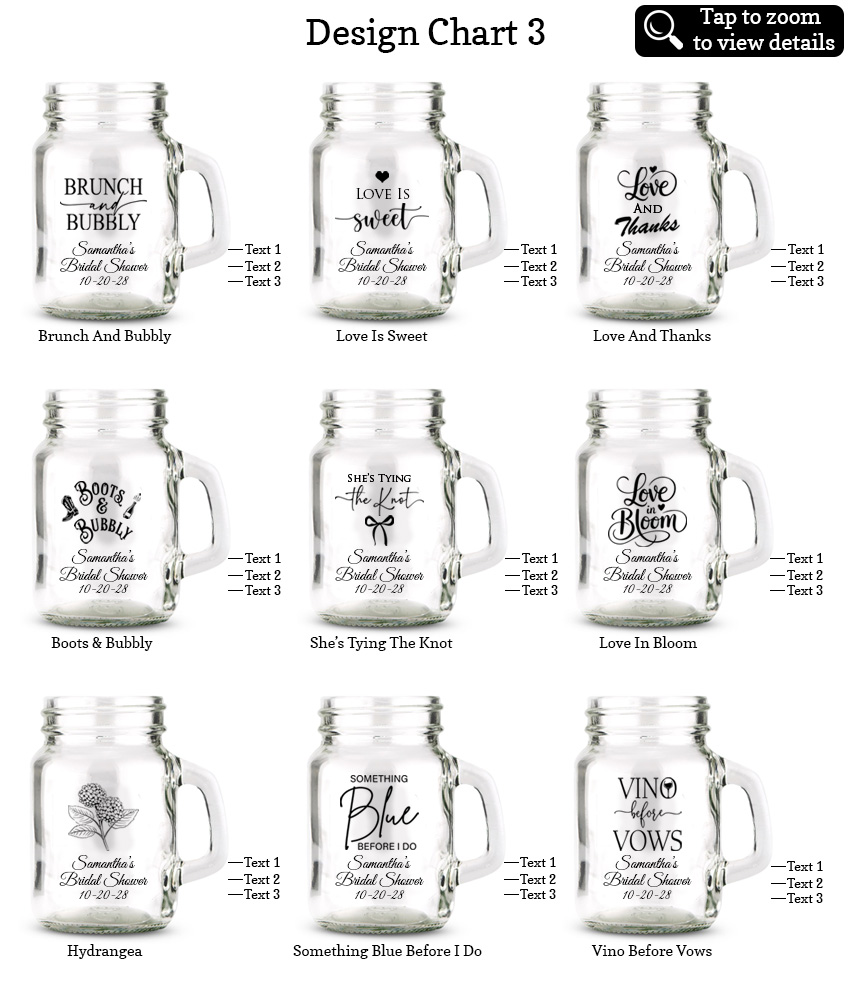 4.5 oz small mason jars bridal shower favors design chart 3 4.5 oz small mason jars bridal shower favors design chart 3