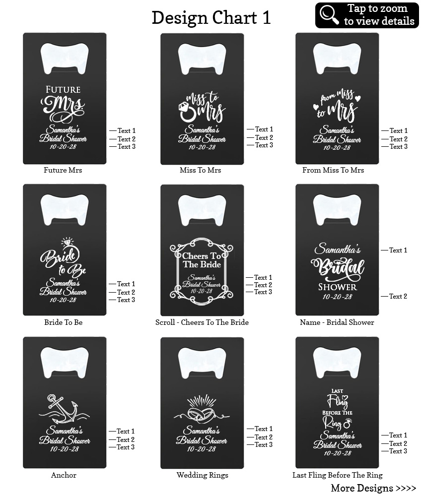 black bottle opener bridal shower favors design chart 1