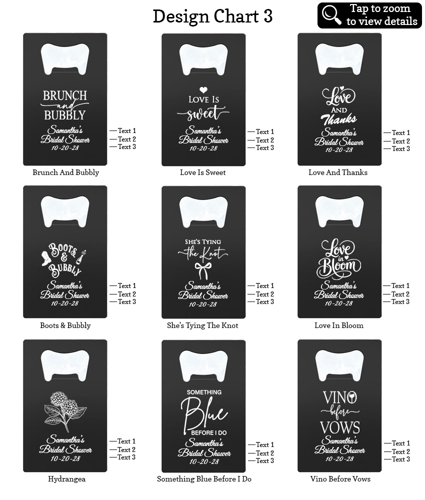 black bottle opener bridal shower favors design chart 3 black bottle opener bridal shower favors design chart 3