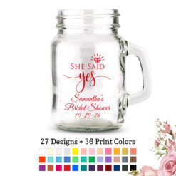 she said yes personalized bridal shower favors small mason jars
