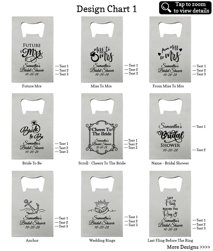 silver bottle opener bridal shower favors design chart 1 silver bottle opener bridal shower favors design chart 1
