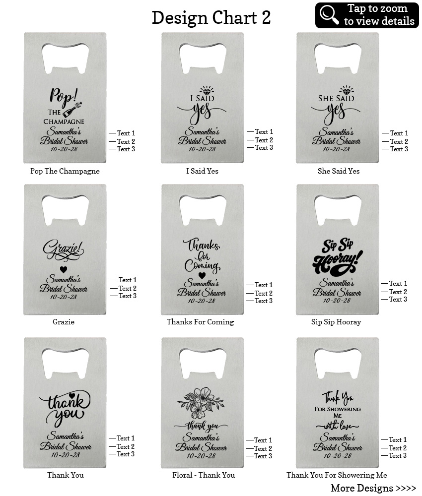 silver bottle opener bridal shower favors design chart 2 silver bottle opener bridal shower favors design chart 2