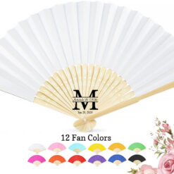 initial monogram wedding paper fans
