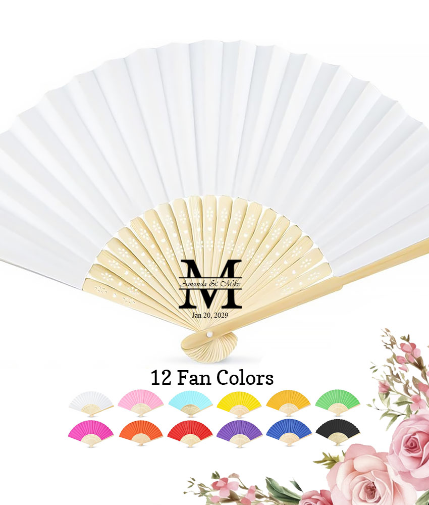 initial monogram wedding paper fans initial monogram wedding paper fans