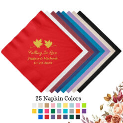 Fall Wedding Beverage Napkin 3 Ply Paper 10" x 10" Fall Leaves