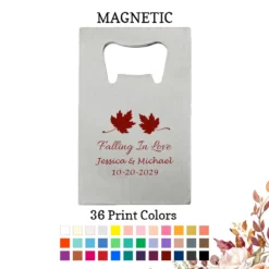 Fall Wedding Silver Magnetic Bottle Openers Fall Leaves