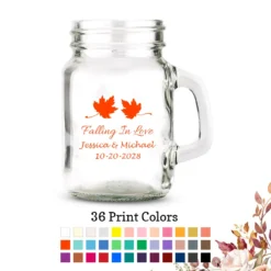 fall leaves small mason jars 4 oz wedding favors