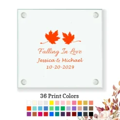 Fall Wedding Coaster Fall Leaves
