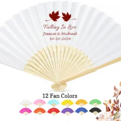 fall leaves wedding paper fans