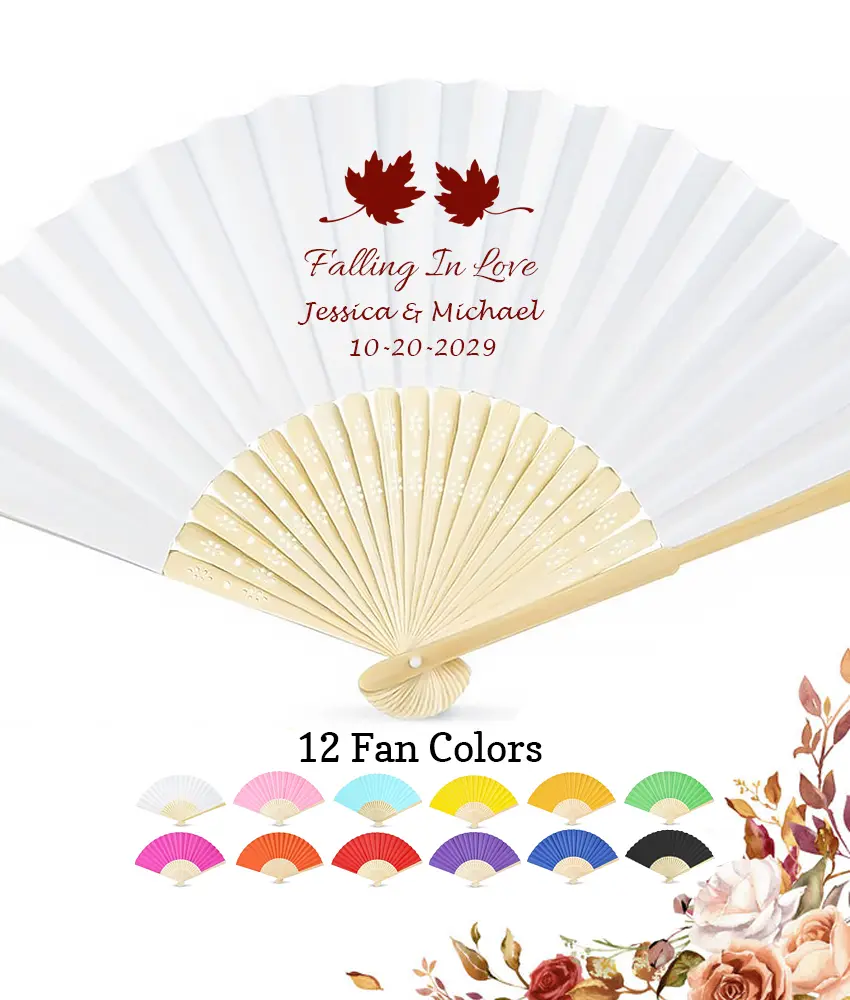 fall leaves wedding paper fans fall leaves wedding paper fans